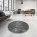 Round Patterned Gray Rug in a Office, pat444gry