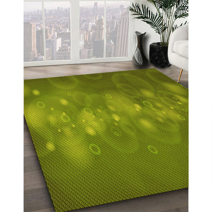 Machine Washable Transitional Pistachio Green Rug in a Family Room, wshpat444yw