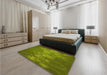 Patterned Pistachio Green Rug in a Bedroom, pat444yw