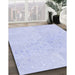 Patterned Lavender Blue Rug in Family Room, pat445blu