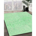 Machine Washable Transitional Mint Green Rug in a Family Room, wshpat445grn