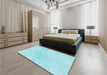 Patterned Diamond Blue Rug in a Bedroom, pat445lblu