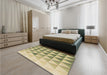 Patterned Brown Gold Rug in a Bedroom, pat446brn