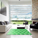 Square Patterned Green Rug in a Living Room, pat446grn