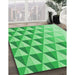 Patterned Green Rug in Family Room, pat446grn