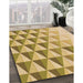 Patterned Dark Golden Brown Rug in Family Room, pat446org