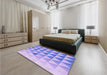 Patterned Light Slate Blue Rug in a Bedroom, pat446pur