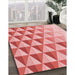 Patterned Pink Rug in Family Room, pat446rd