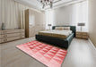 Patterned Pink Rug in a Bedroom, pat446rd