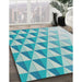 Machine Washable Transitional Deep-Sea Green Rug in a Family Room, wshpat446