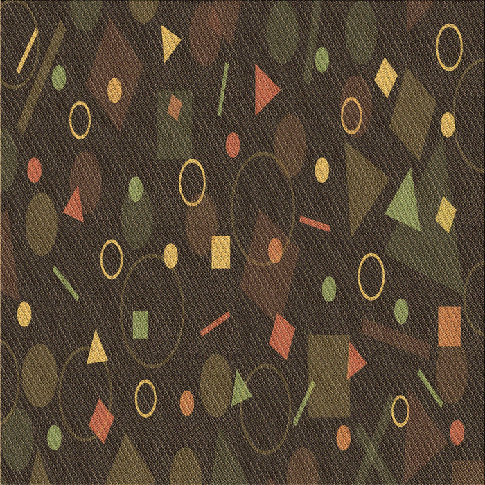 Round Patterned Oak Brown Rug, pat447brn