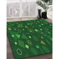 Patterned Deep Emerald Green Rug, pat447grn