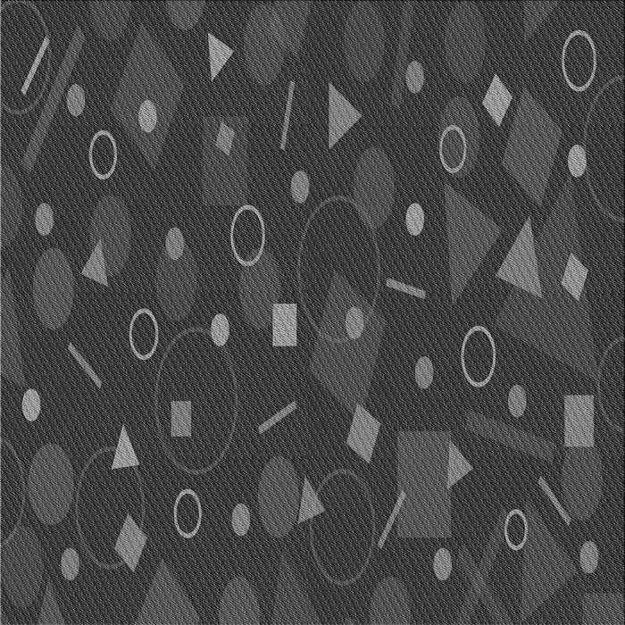 Round Patterned Charcoal Black Rug, pat447gry