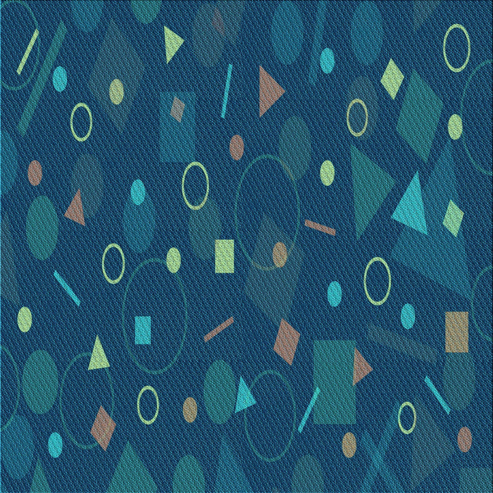 Round Patterned Bright Navy Blue Rug, pat447lblu