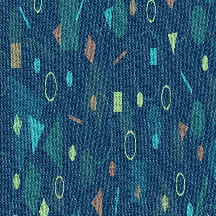 Patterned Bright Navy Blue Rug, pat447lblu