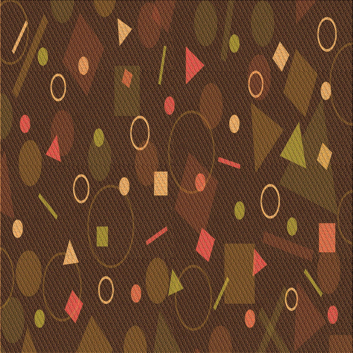 Round Patterned Mahogany Brown Rug, pat447org