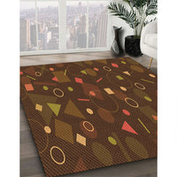 Patterned Mahogany Brown Rug, pat447org