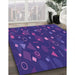 Patterned Bright Purple Rug in Family Room, pat447pur