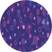 Square Patterned Bright Purple Rug, pat447pur