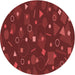 Square Patterned Red Rug, pat447rd