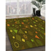 Machine Washable Transitional Dark Yellow Green Rug in a Family Room, wshpat447yw