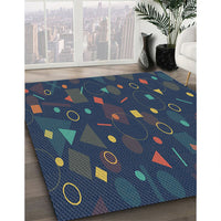 Patterned Blue Novelty Rug, pat447