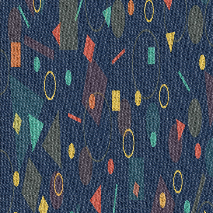 Patterned Blue Novelty Rug, pat447