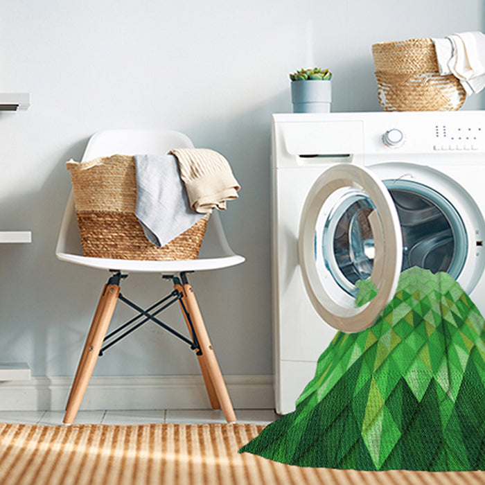 Machine Washable Transitional Emerald Green Rug in a Washing Machine, wshpat448grn