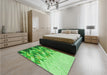 Patterned Emerald Green Rug in a Bedroom, pat448grn