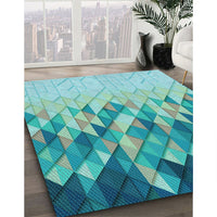 Patterned Light Sea Green Rug, pat448lblu