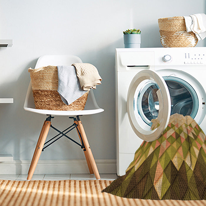 Machine Washable Transitional Yellow Orange Rug in a Washing Machine, wshpat448org