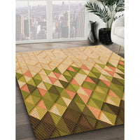 Patterned Yellow Orange Rug, pat448org