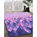 Machine Washable Transitional Purple Plum Purple Rug in a Family Room, wshpat448pur