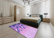 Patterned Purple Plum Purple Rug in a Bedroom, pat448pur