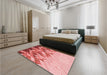 Patterned Pastel Pink Rug in a Bedroom, pat448rd