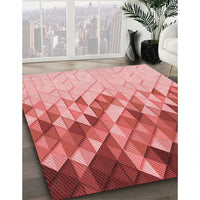 Patterned Pastel Pink Rug, pat448rd