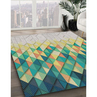 Patterned Hazel Green Novelty Rug, pat448