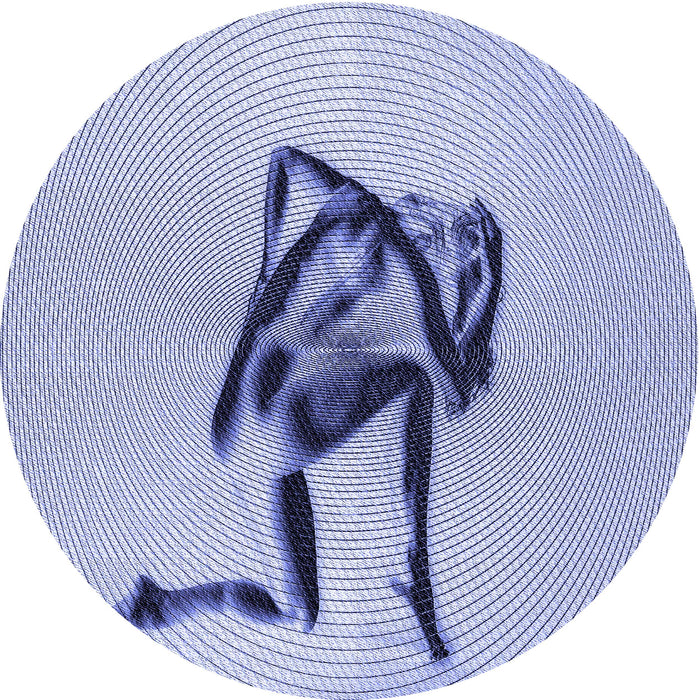 Square Patterned Blue Rug, pat449blu