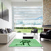 Machine Washable Transitional Green Rug in a Kitchen, wshpat449grn