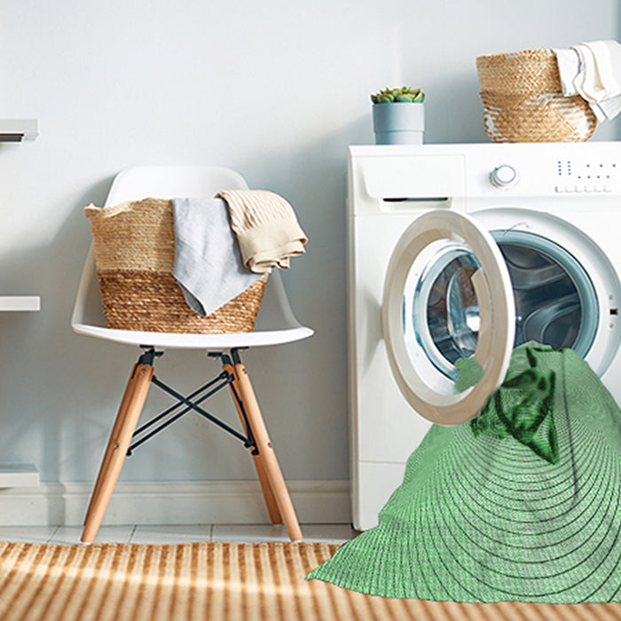 Machine Washable Transitional Green Rug in a Washing Machine, wshpat449grn