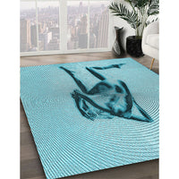 Patterned Blue Ivy Blue Rug, pat449lblu