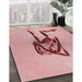 Machine Washable Transitional Deep Rose Pink Rug in a Family Room, wshpat449rd