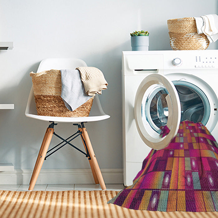Machine Washable Transitional Rose Red Rug in a Washing Machine, wshpat44