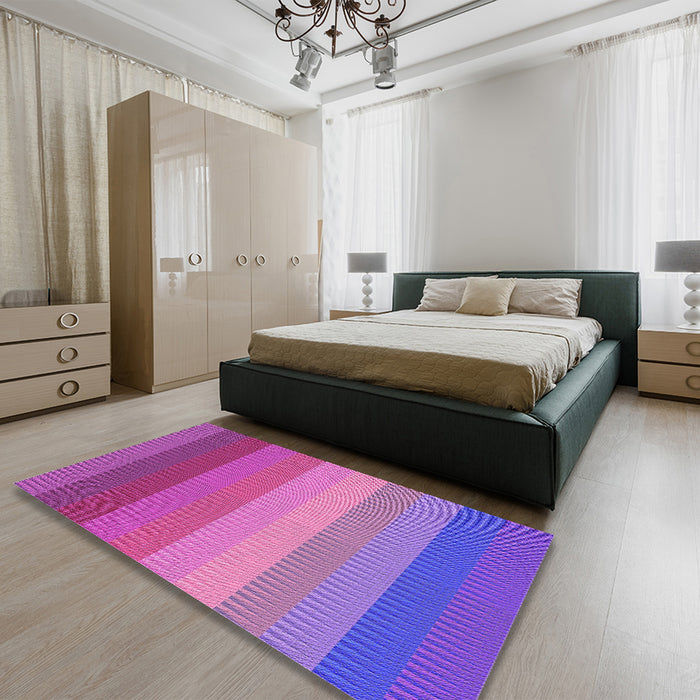 Machine Washable Transitional Purple Rug in a Family Room, wshpat45pur