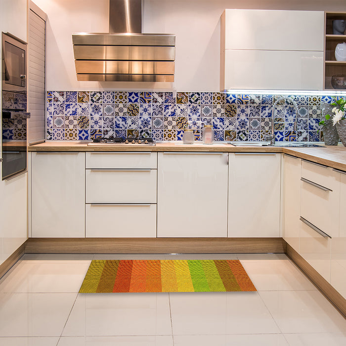 Patterned Red Rug in a Kitchen, pat45yw