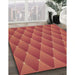 Machine Washable Transitional Bright Orange Rug in a Family Room, wshpat450brn