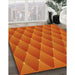 Machine Washable Transitional Neon Orange Rug in a Family Room, wshpat450yw