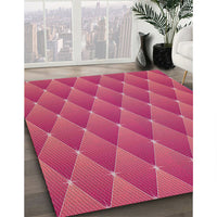 Patterned Dark Pink Novelty Rug, pat450