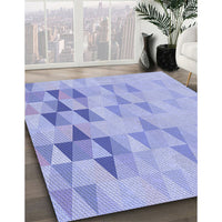 Patterned Light Slate Blue Rug, pat451blu