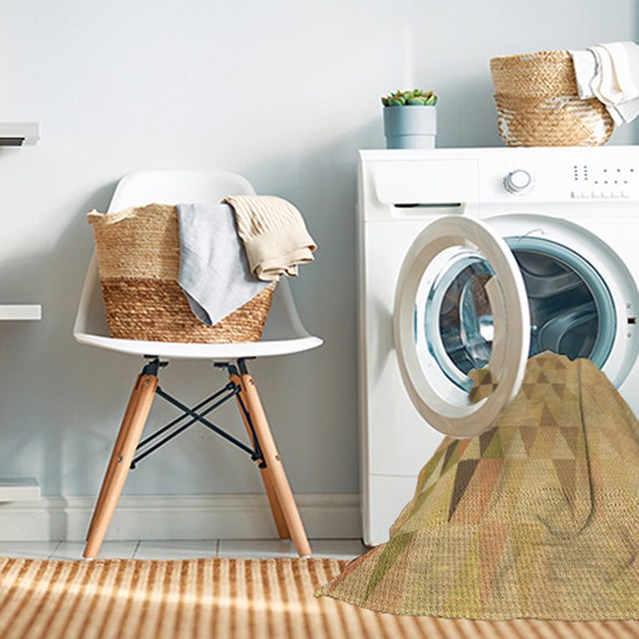 Machine Washable Transitional Cinnamon Brown Rug in a Washing Machine, wshpat451brn